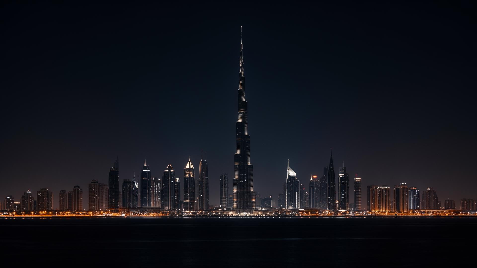 Dubai skyline at night
